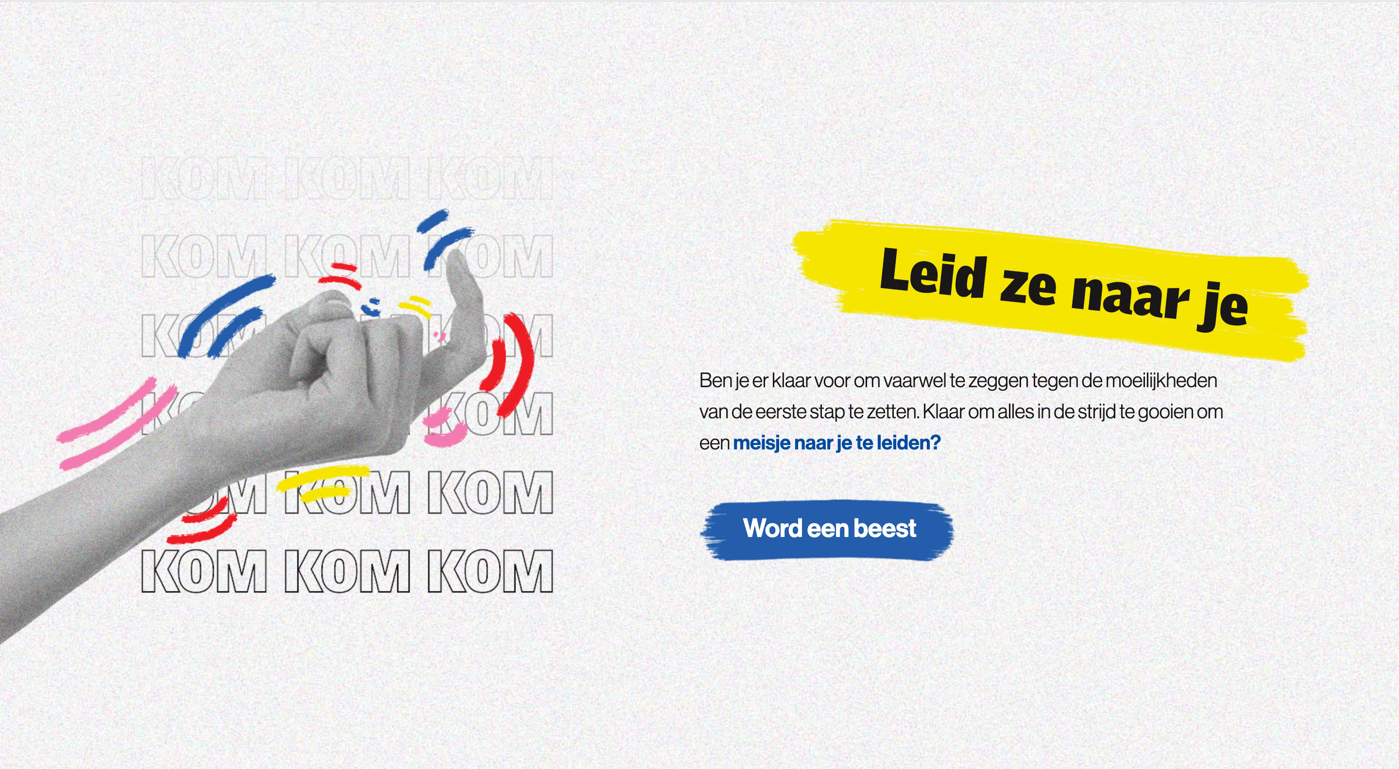 Beeld leid ze naar je, met vinger die persoon lokt, bewerkt met brushes