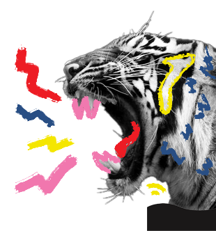 Tijger die schreeuwt
